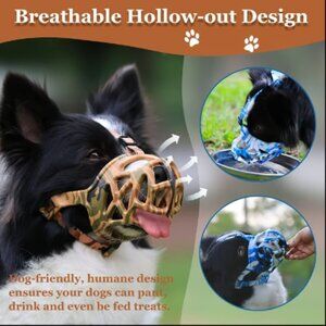 Adjustable Dog Muzzle Silicone Camo Camouflage Size 5 Brand New
